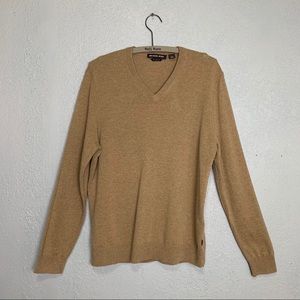 Michael Kors 100% cashmere tan V-neck sweater